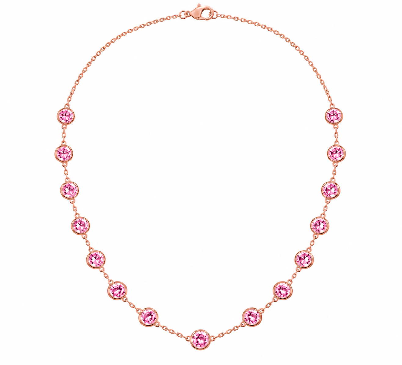 Pink Lab-Grown Diamonds-by-the-Yard Necklace