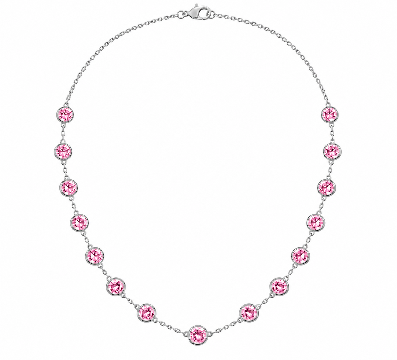 Pink Lab-Grown Diamonds-by-the-Yard Necklace placement image