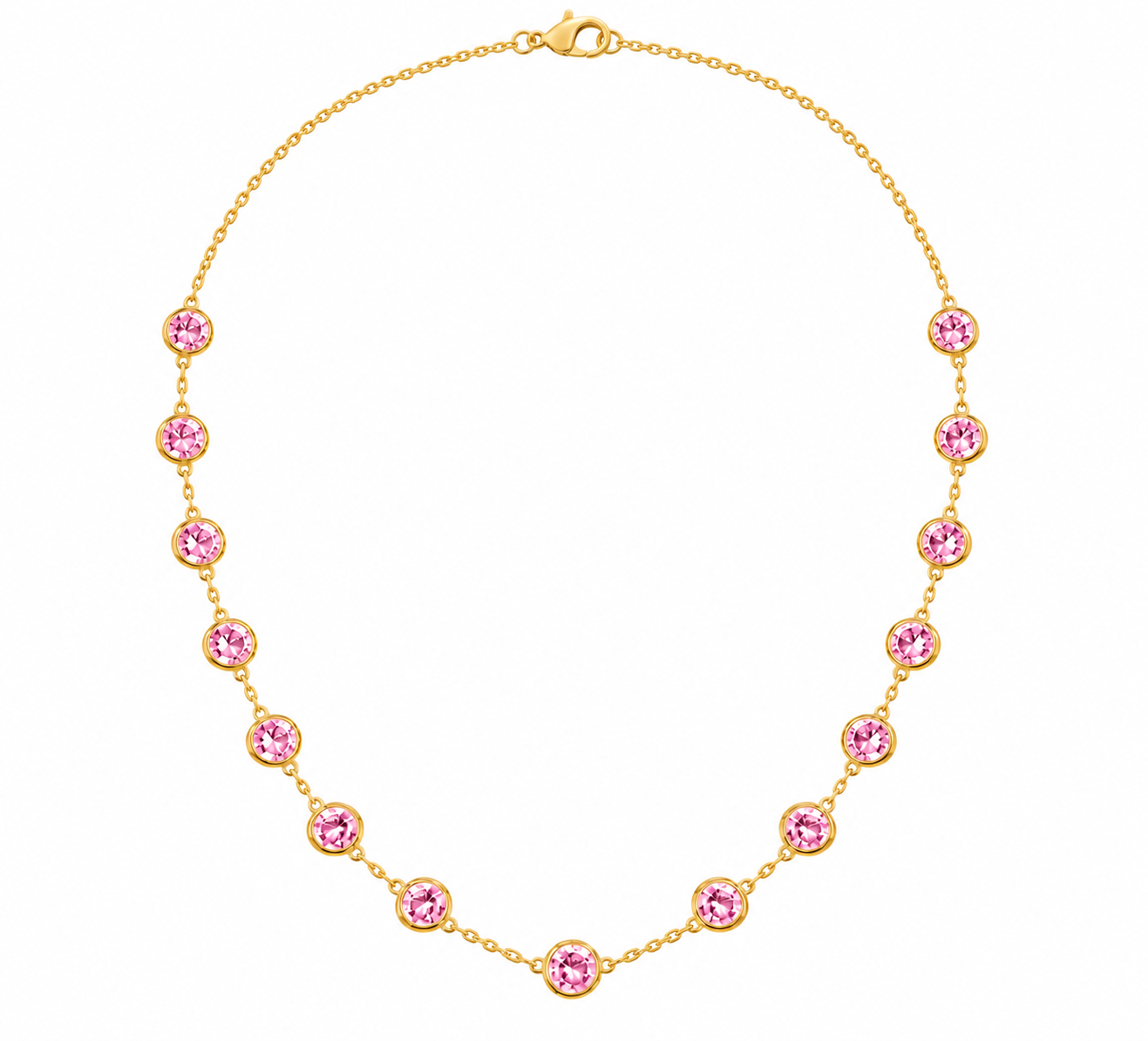Pink Lab-Grown Diamonds-by-the-Yard Necklace in 14K Gold placement image
