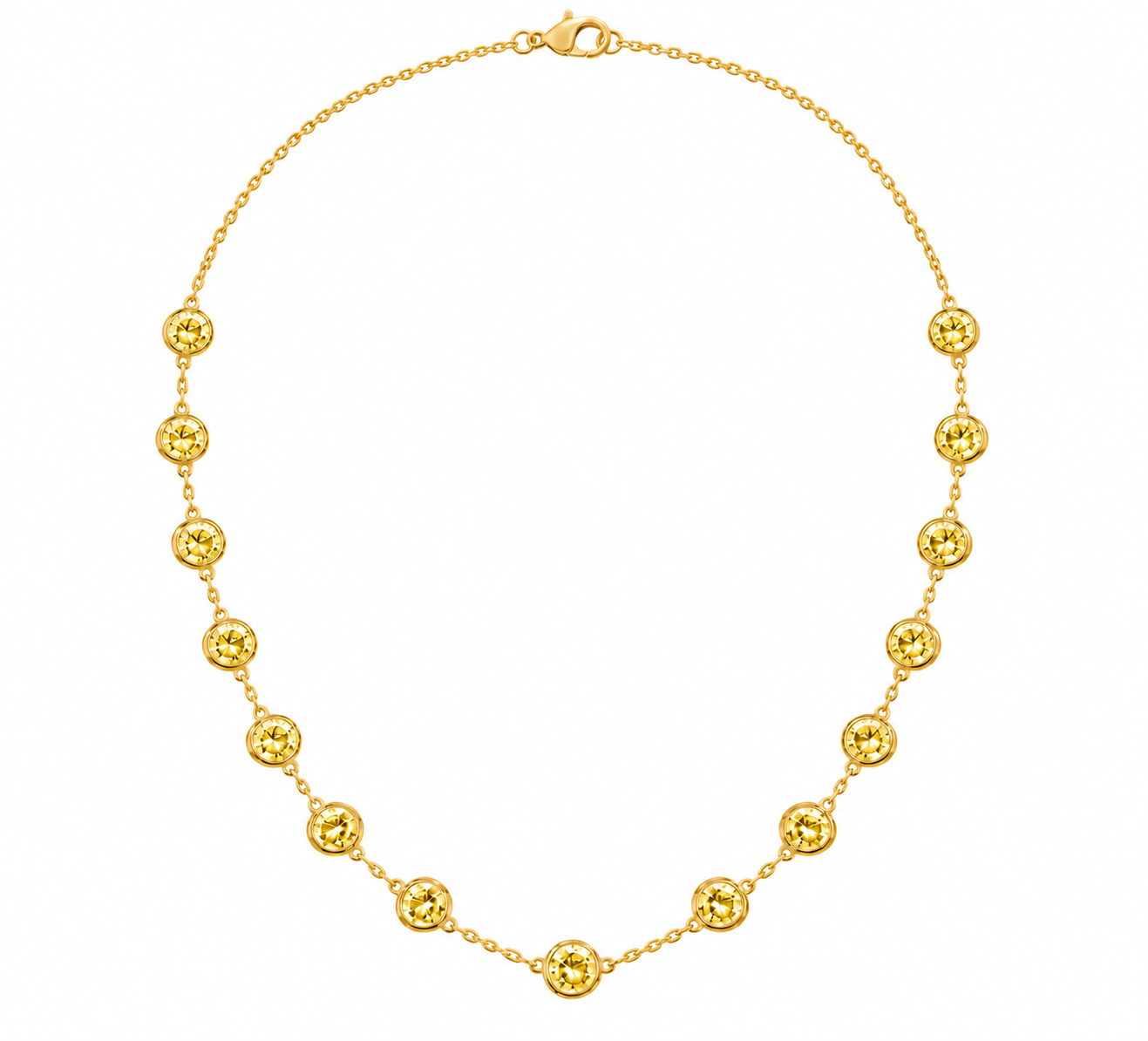 Yellow Lab-Grown Diamonds-by-the-Yard Necklace in 14K Gold placement image