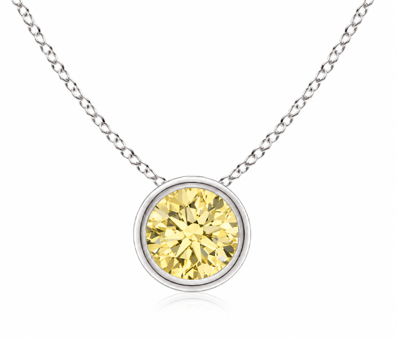 Yellow Lab-Grown Diamond Round Solitaire Pendant placement image